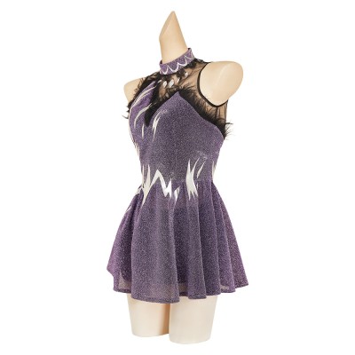 Robe violette de cosplay pour femmes Medalist Hikaru Kamisaki Costume de Halloween Tenue de carnaval