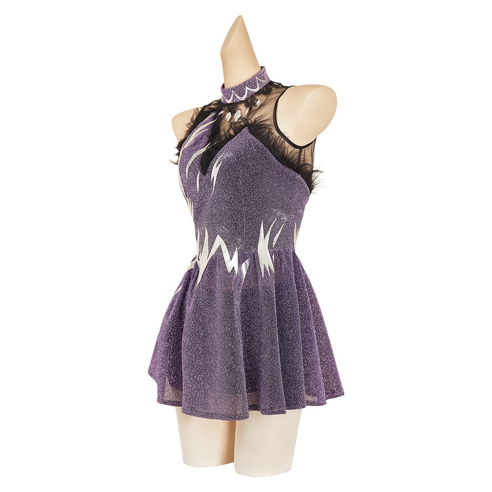 Robe violette de cosplay pour femmes Medalist Hikaru Kamisaki Costume de Halloween Tenue de carnaval