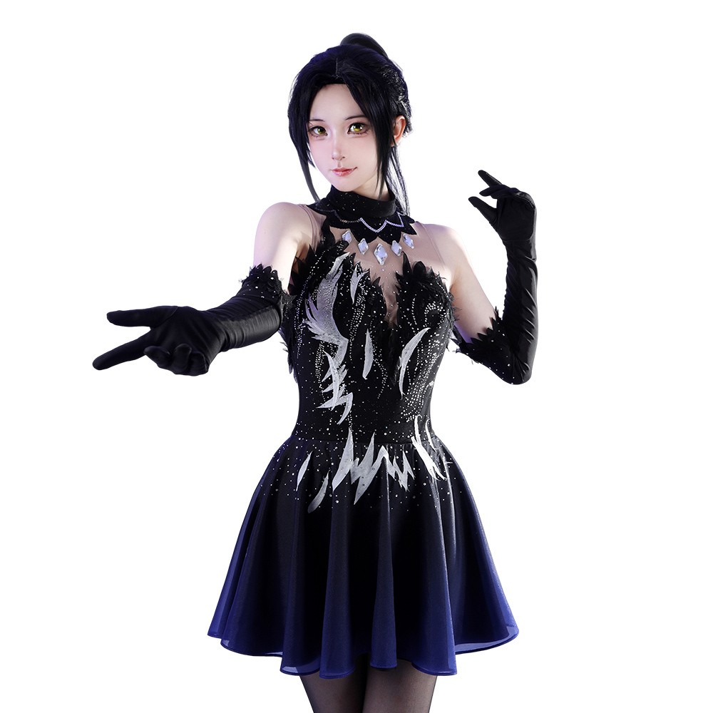 Costume de cosplay pour femmes Medalist Hikaru Kamisaki, noir, tenue pour Halloween et carnaval