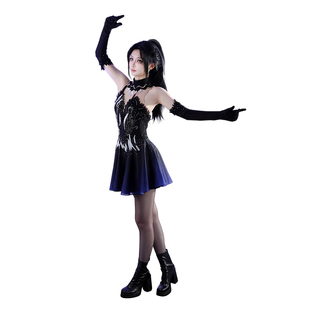 Costume de cosplay pour femmes Medalist Hikaru Kamisaki, noir, tenue pour Halloween et carnaval