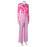 Mean Girls 2024 Regina George Pink Suit Cosplay Costume Halloween Carnival Outfit