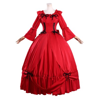 May I Ask for One Final Thing Scarlet El Vandimion Women Red Dress Cosplay Costume Halloween Carnival Outfit