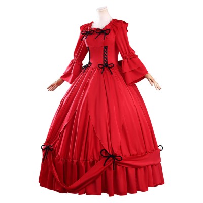 May I Ask for One Final Thing Scarlet El Vandimion Women Red Dress Cosplay Costume Halloween Carnival Outfit
