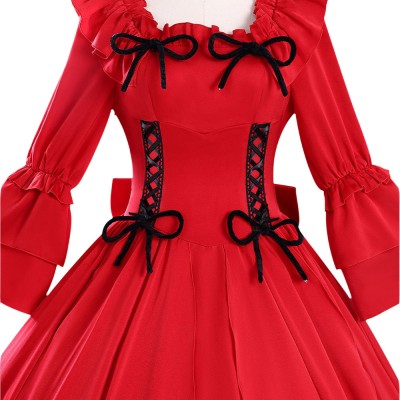 May I Ask for One Final Thing Scarlet El Vandimion Women Red Dress Cosplay Costume Halloween Carnival Outfit