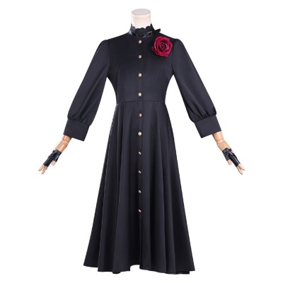 May I Ask for One Final Thing Scarlet El Vandimion Women Black Dress Cosplay Costume Halloween Carnival Outfit