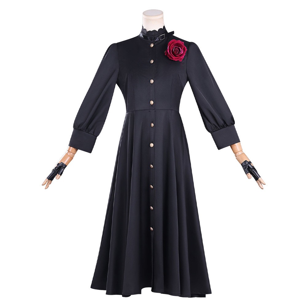 Puis-je demander une dernière chose ? Costume de cosplay pour femmes Scarlet El Vandimion, robe noire, tenue pour Halloween et carnaval.