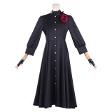 Puis-je demander une dernière chose ? Costume de cosplay pour femmes Scarlet El Vandimion, robe noire, tenue pour Halloween et carnaval.