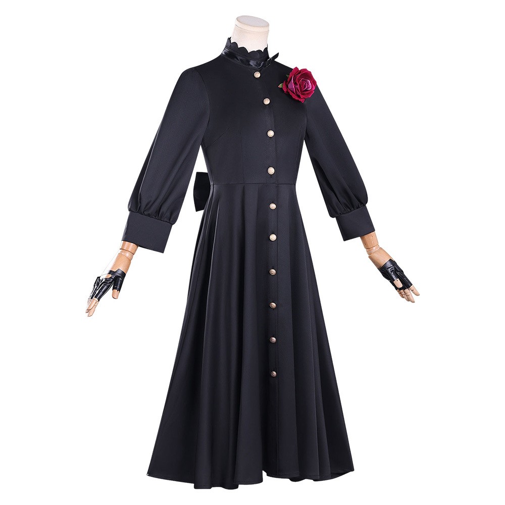 Puis-je demander une dernière chose ? Costume de cosplay pour femmes Scarlet El Vandimion, robe noire, tenue pour Halloween et carnaval.