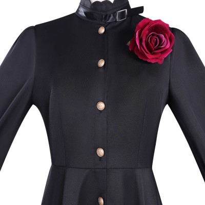 Puis-je demander une dernière chose ? Costume de cosplay pour femmes Scarlet El Vandimion, robe noire, tenue pour Halloween et carnaval.
