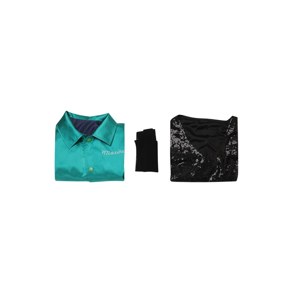 MaXXXine 2024 Maxine Femmes Costume de Cosplay Vert Costume de Carnaval d'Halloween