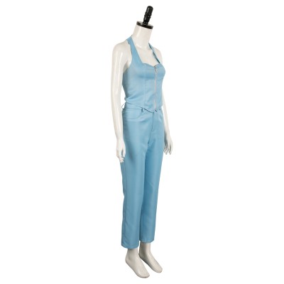 MaXXXine 2024 Ensemble de Costume Cosplay Maxine Minx Haut Pantalon Bleu Tenue Halloween Carnaval