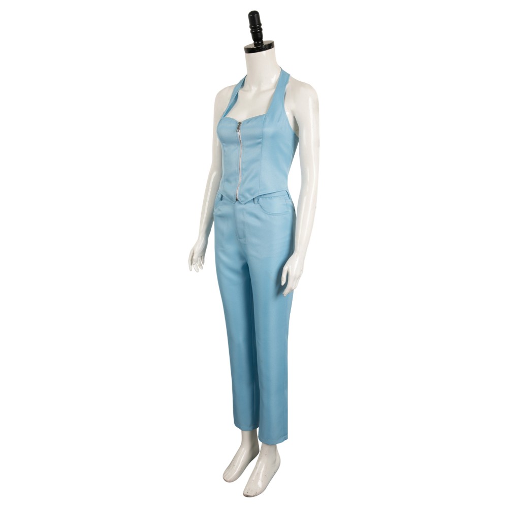 MaXXXine 2024 Ensemble de Costume Cosplay Maxine Minx Haut Pantalon Bleu Tenue Halloween Carnaval