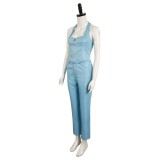 MaXXXine 2024 Ensemble de Costume Cosplay Maxine Minx Haut Pantalon Bleu Tenue Halloween Carnaval