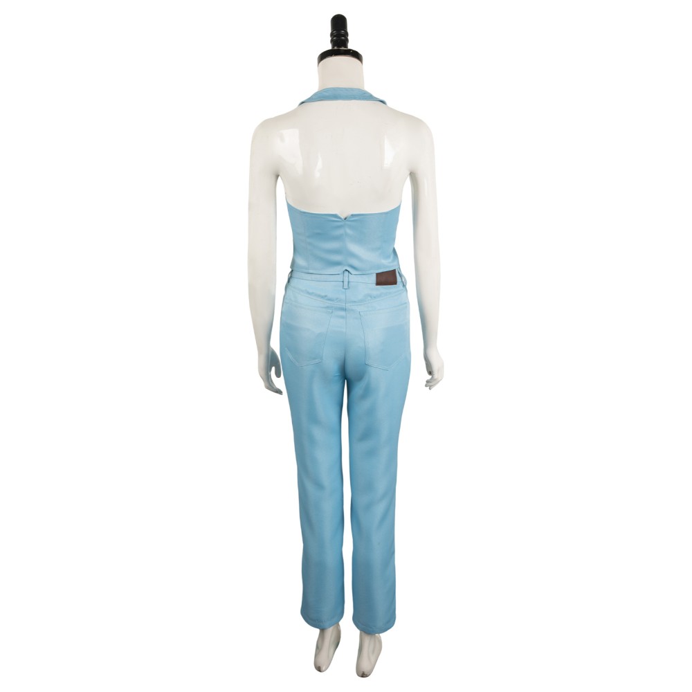 MaXXXine 2024 Ensemble de Costume Cosplay Maxine Minx Haut Pantalon Bleu Tenue Halloween Carnaval