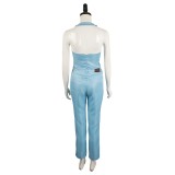 MaXXXine 2024 Ensemble de Costume Cosplay Maxine Minx Haut Pantalon Bleu Tenue Halloween Carnaval