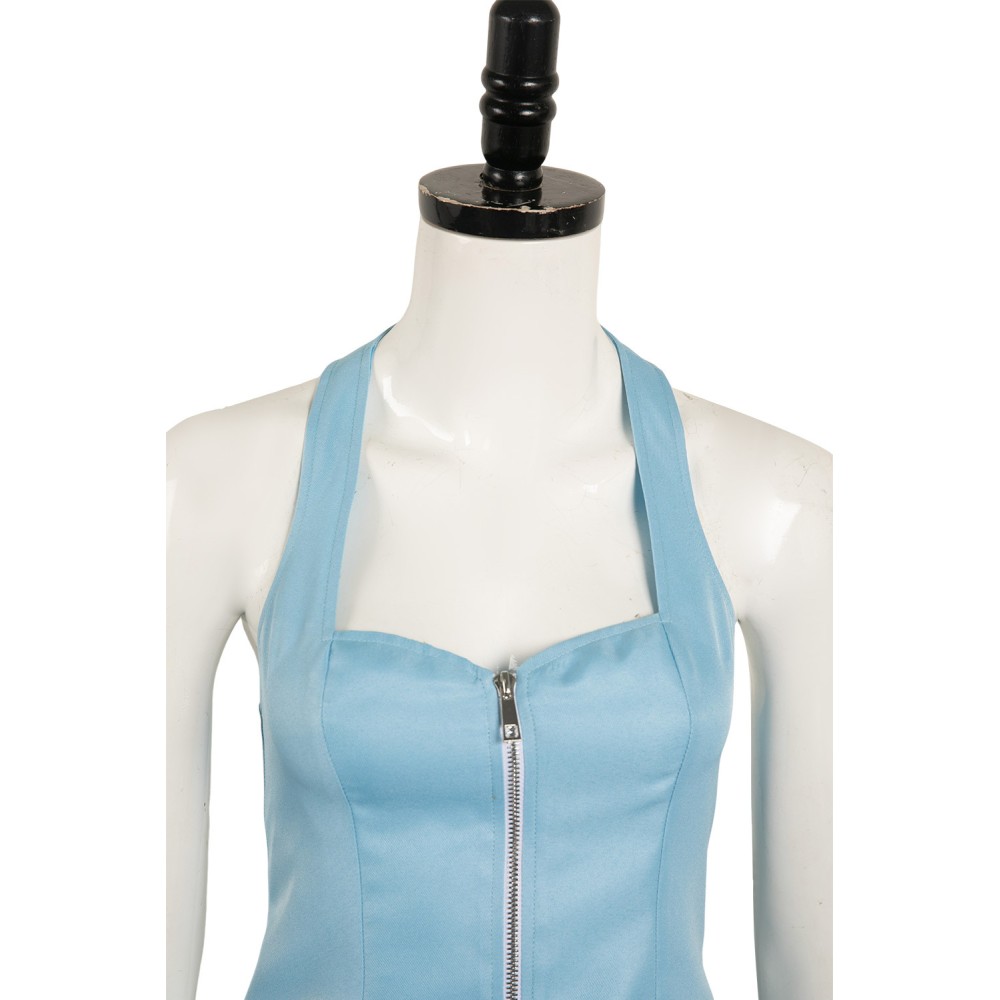 MaXXXine 2024 Ensemble de Costume Cosplay Maxine Minx Haut Pantalon Bleu Tenue Halloween Carnaval