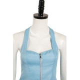 MaXXXine 2024 Ensemble de Costume Cosplay Maxine Minx Haut Pantalon Bleu Tenue Halloween Carnaval