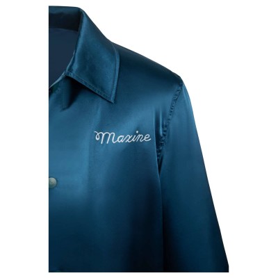 MaXXXine 2024 Costume de Cosplay de Manteau Bleu Maxine Tenue de Carnaval d'Halloween