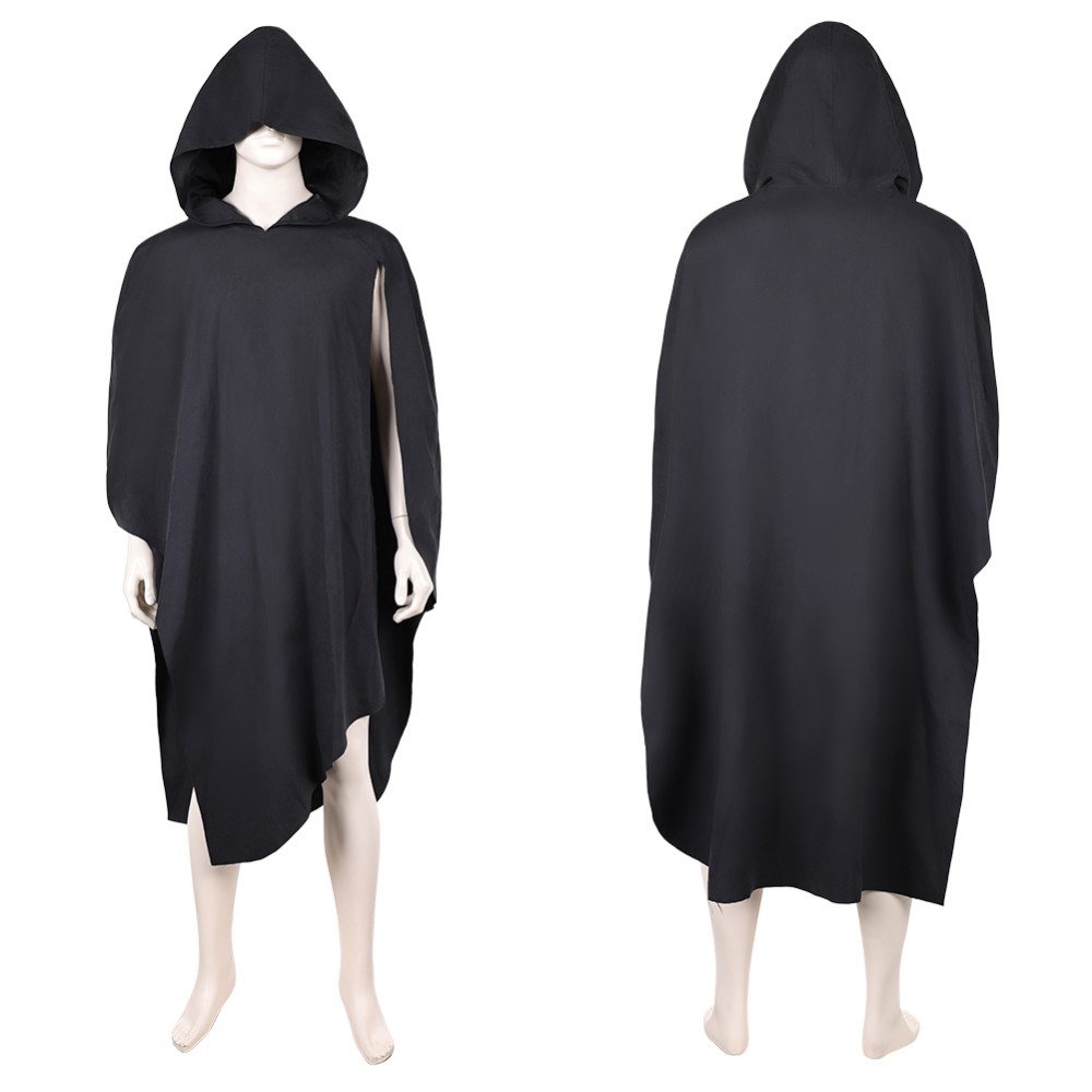 Maul Black Hooded Cloak Cosplay Costume Halloween Carnival Outfit