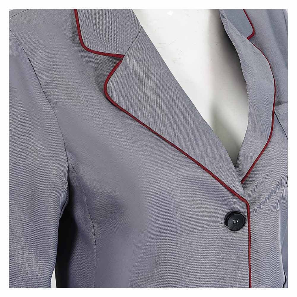 Matilda Women Gray Coat Cosplay Costume Halloween Carnival Outfit