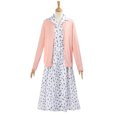 Matilda Hortensia Women White Floral Dress Cosplay Costume Halloween Carnival Outfit