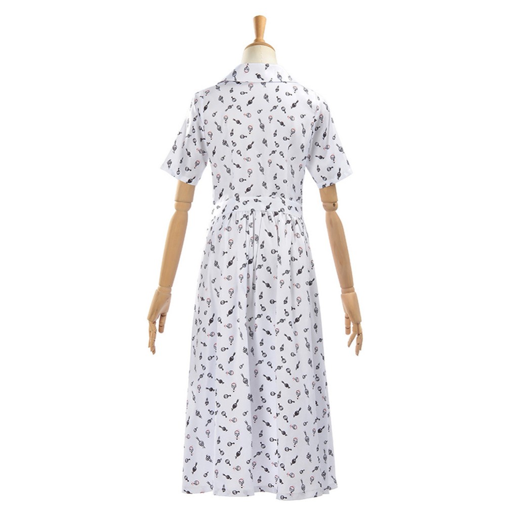 Matilda Hortensia Women White Floral Dress Cosplay Costume Halloween Carnival Outfit