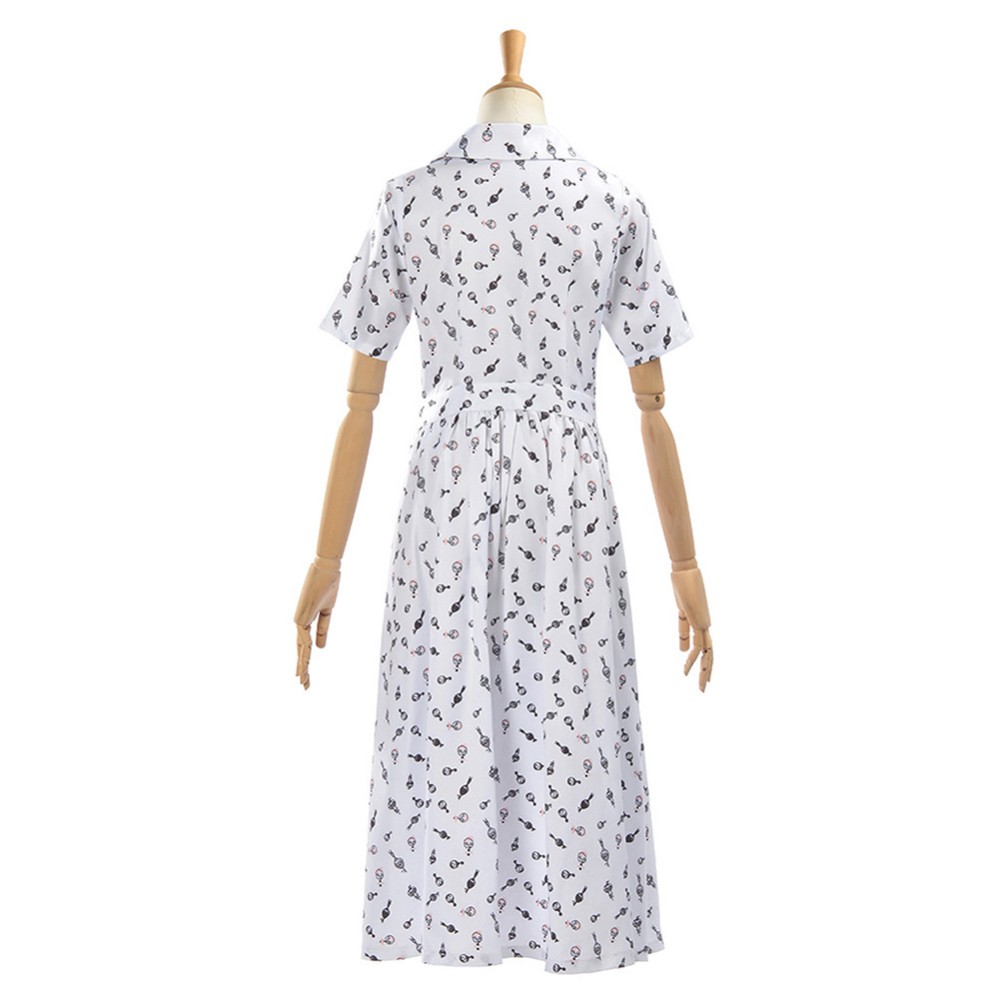 Matilda Hortensia Women White Floral Dress Cosplay Costume Halloween Carnival Outfit