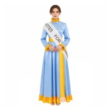 Costume de cosplay pour femmes Mary Poppins bleu, tenue de carnaval d'Halloween