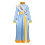 Costume de cosplay pour femmes Mary Poppins bleu, tenue de carnaval d'Halloween
