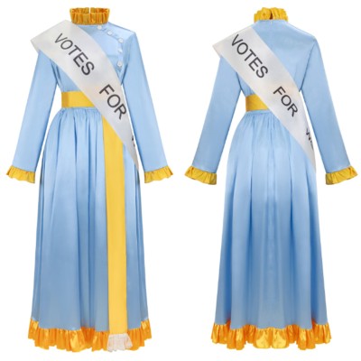 Costume de cosplay pour femmes Mary Poppins bleu, tenue de carnaval d'Halloween
