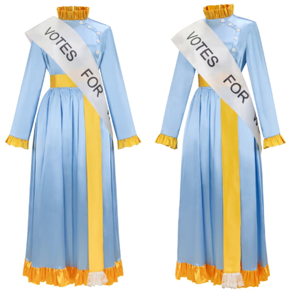Costume de cosplay pour femmes Mary Poppins bleu, tenue de carnaval d'Halloween