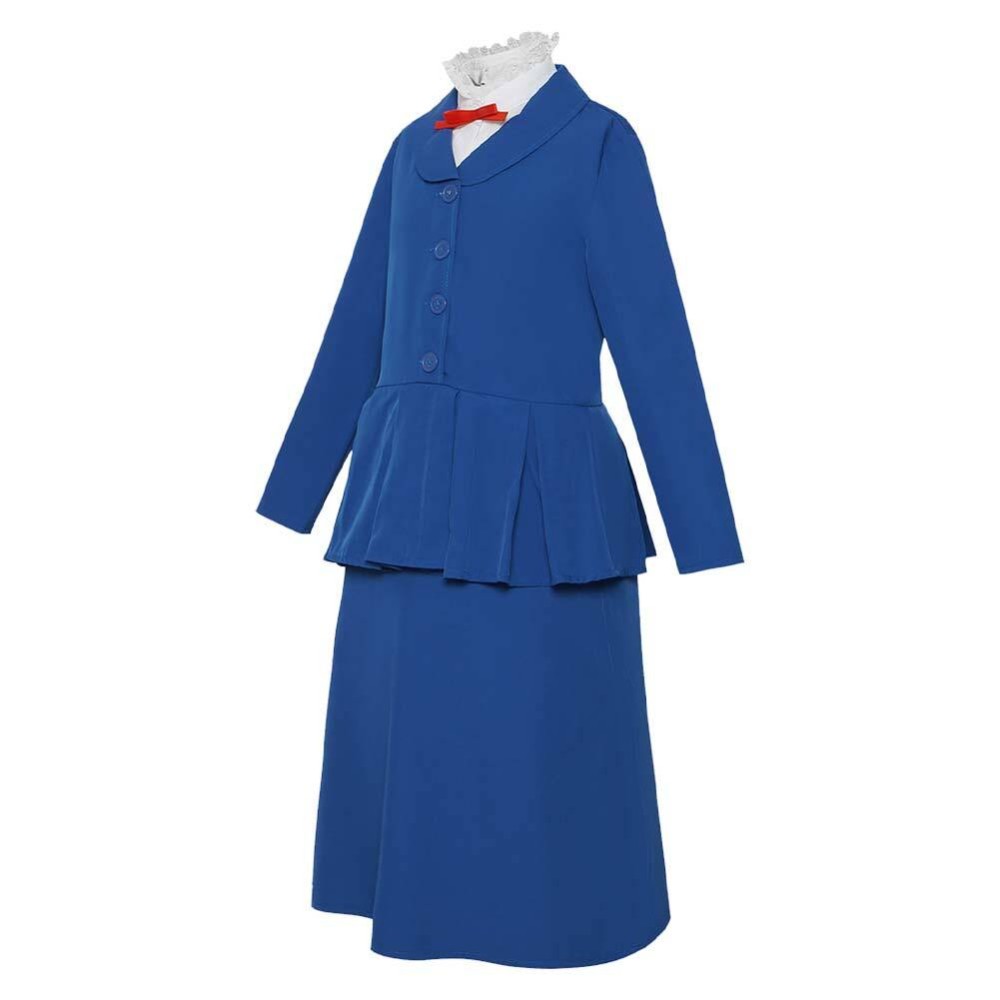Mary Poppins Mary Kids Children Blue Cosplay Costume Halloween Carnival Outfit