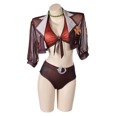 Rivals Squirrel Girl Doreen Green 2pcs Maillot de bain Costume Cosplay Halloween Carnaval Tenue