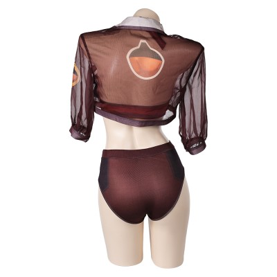 Rivals Squirrel Girl Doreen Green 2pcs Maillot de bain Costume Cosplay Halloween Carnaval Tenue