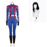 Rivals Mantis Femmes Bleu Combinaison Costume Cosplay Halloween Carnaval Tenue