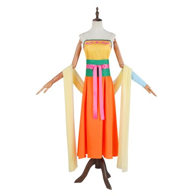 Costume de fête cosplay Hanfu jaune pour femmes Maomao Halloween Carnaval