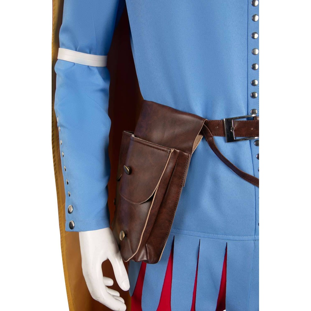 Manor Lords Suzerain Blue Suit With Red Cape&nbsp;s Suit Cosplay Costume Halloween Carnival Outfit