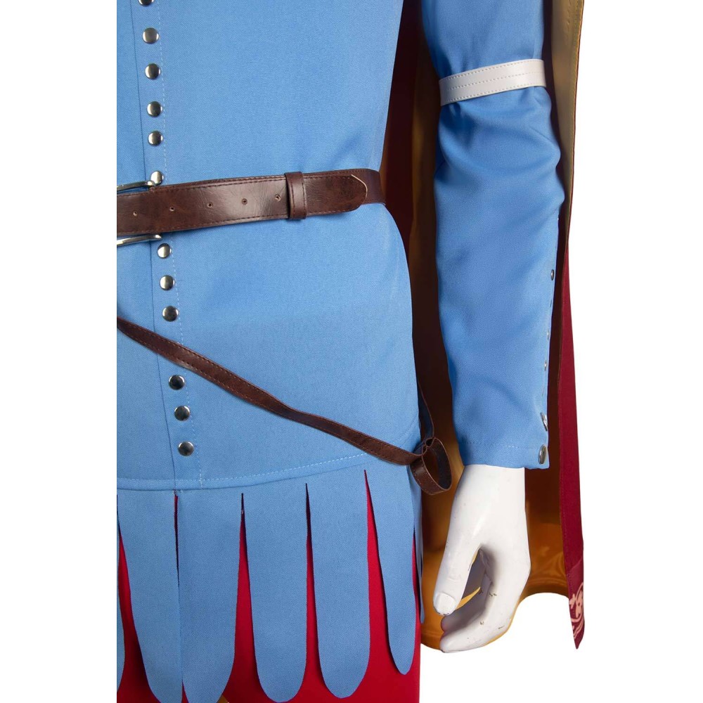 Manor Lords Suzerain Blue Suit With Red Cape&nbsp;s Suit Cosplay Costume Halloween Carnival Outfit