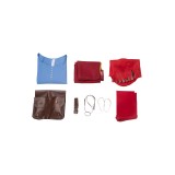 Manor Lords Suzerain Blue Suit With Red Cape&nbsp;s Suit Cosplay Costume Halloween Carnival Outfit