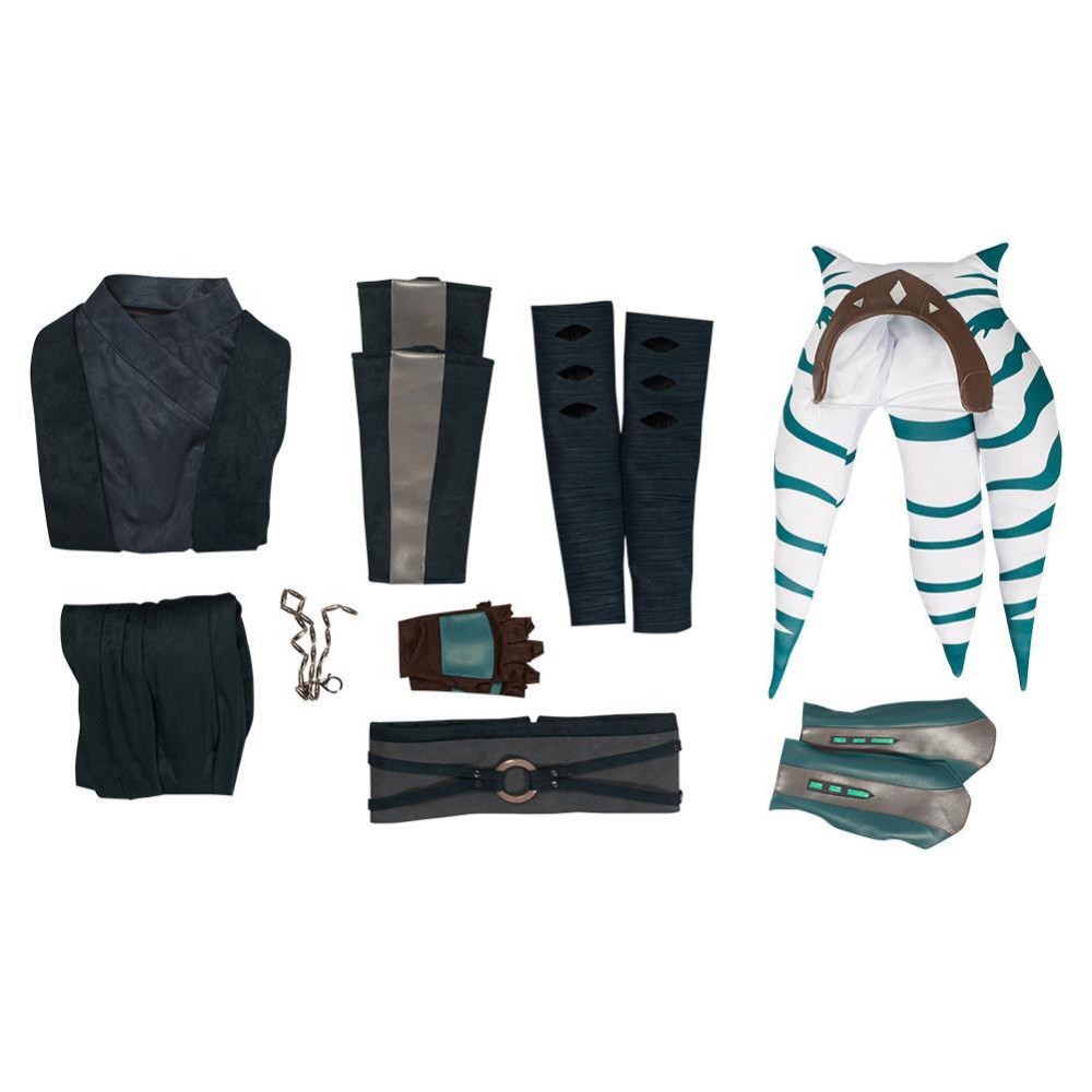 The Mando S2 Ahsoka Tano Top Pants Suit Cosplay Costume Halloween Carnival Outfit