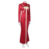 Madam Web Women Red Printed Dress Suit Cosplay Costume Halloween Carnival Outfit