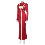Madam Web Women Red Printed Dress Suit Cosplay Costume Halloween Carnival Outfit