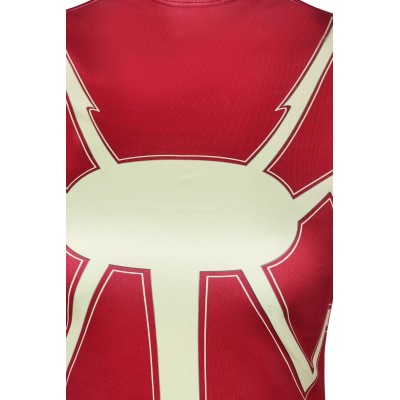 Madam Web Women Red Printed Dress Suit Cosplay Costume Halloween Carnival Outfit
