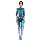 Luna Snow Femme Bleu Combinaison Costume Cosplay Halloween Carnaval Tenue