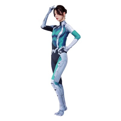 Luna Snow Femme Bleu Combinaison Costume Cosplay Halloween Carnaval Tenue
