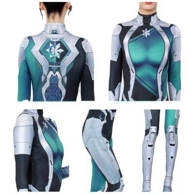 Luna Snow Femme Bleu Combinaison Costume Cosplay Halloween Carnaval Tenue