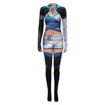 Luna Snow Printed Jumpsuit Cosplay Costume Halloween Carnival Outfit