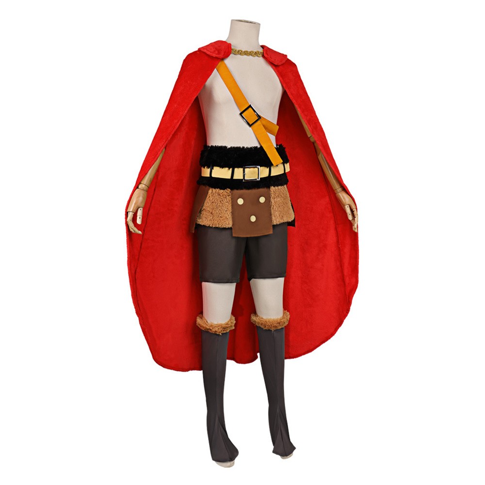 Luffy Elbaf Arc Costume de Cosplay Rouge Tenue d'Halloween Carnaval