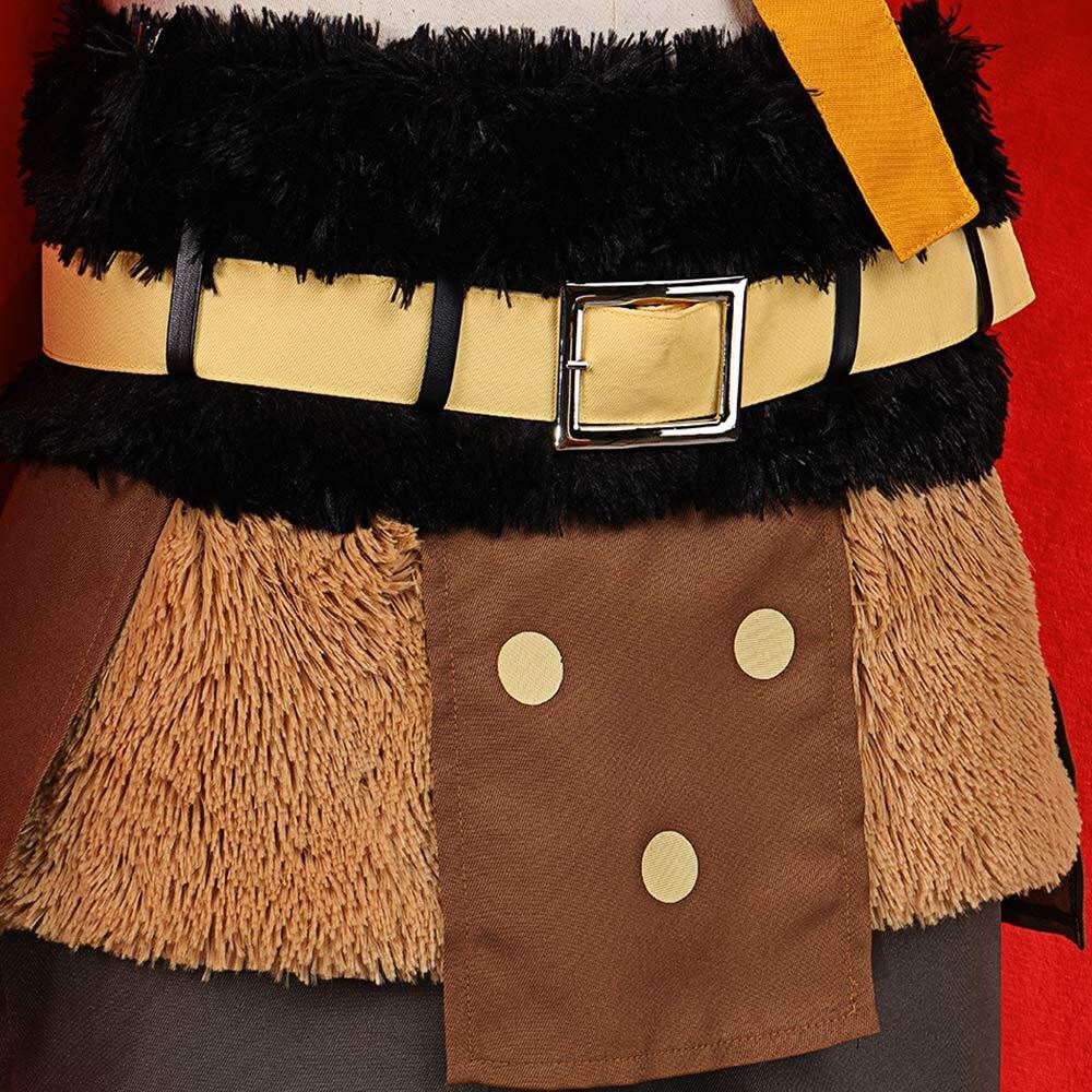 Luffy Elbaf Arc Costume de Cosplay Rouge Tenue d'Halloween Carnaval