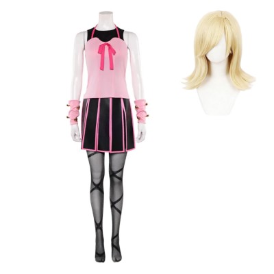 Lucy Steel Femme Costume Cosplay Rose Tenue Halloween Carnaval